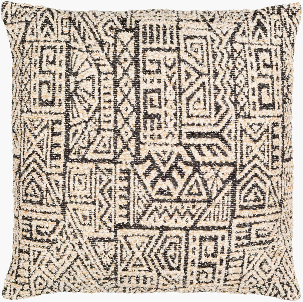 Surya Kenya Bohemian 18" Accent Pillow - Handwoven Cotton With Global Patterns For Vibrant Home Decor Black Cotton,Cotton Eny001-2222d
