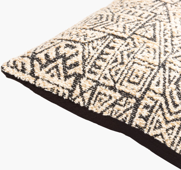 Surya Kenya Bohemian 18" Accent Pillow - Handwoven Cotton With Global Patterns For Vibrant Home Decor Black Cotton,Cotton Eny001-2222d