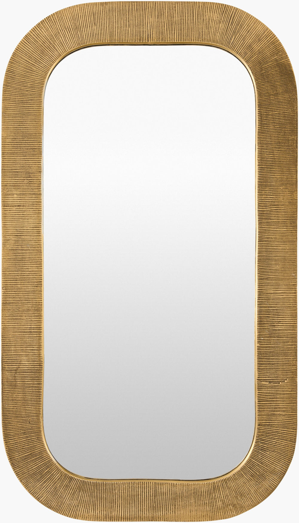 Surya Enya Accent Mirror - 46"H X 26"W Minimalist Modern Design, Elegant Wall Decor For Any Space Frame, Gold Aluminum Enya001-4626