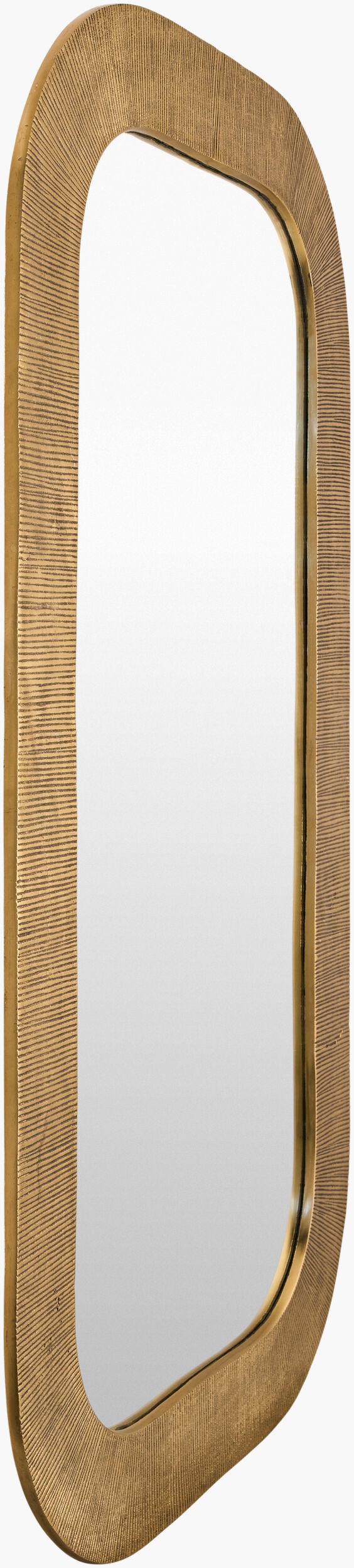 Surya Enya Accent Mirror - 46"H X 26"W Minimalist Modern Design, Elegant Wall Decor For Any Space Frame, Gold Aluminum Enya001-4626