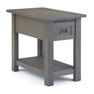 English Elm Monroe Rustic Narrow Side Table - Handcrafted Acacia With Farmhouse Grey Finish & Storage Drawer B136P158957