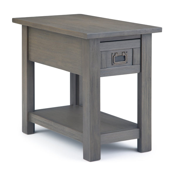 English Elm Monroe Rustic Narrow Side Table - Handcrafted Acacia With Farmhouse Grey Finish & Storage Drawer B136P158957