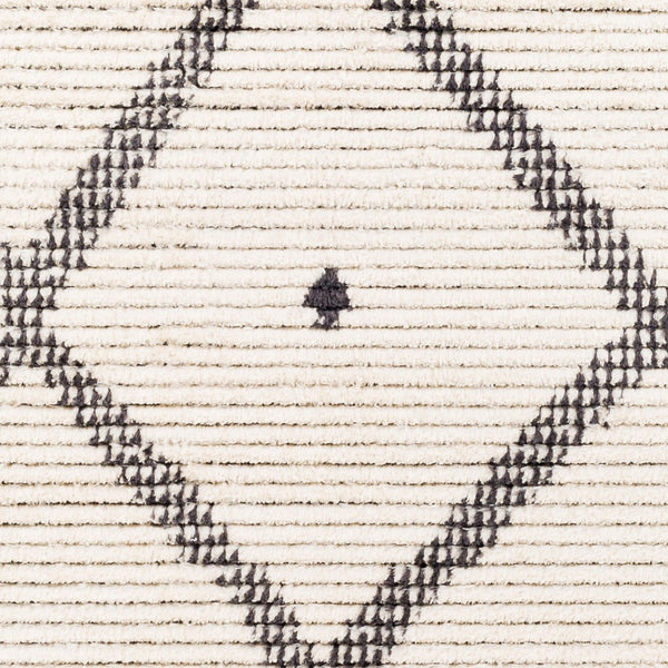 Livabliss Enzo Moroccan Geometric Runner Rug High Pile Polyester Fringe Hallway Entryway Accent Black, Cream 5'3" x 7' ENZ2301-537