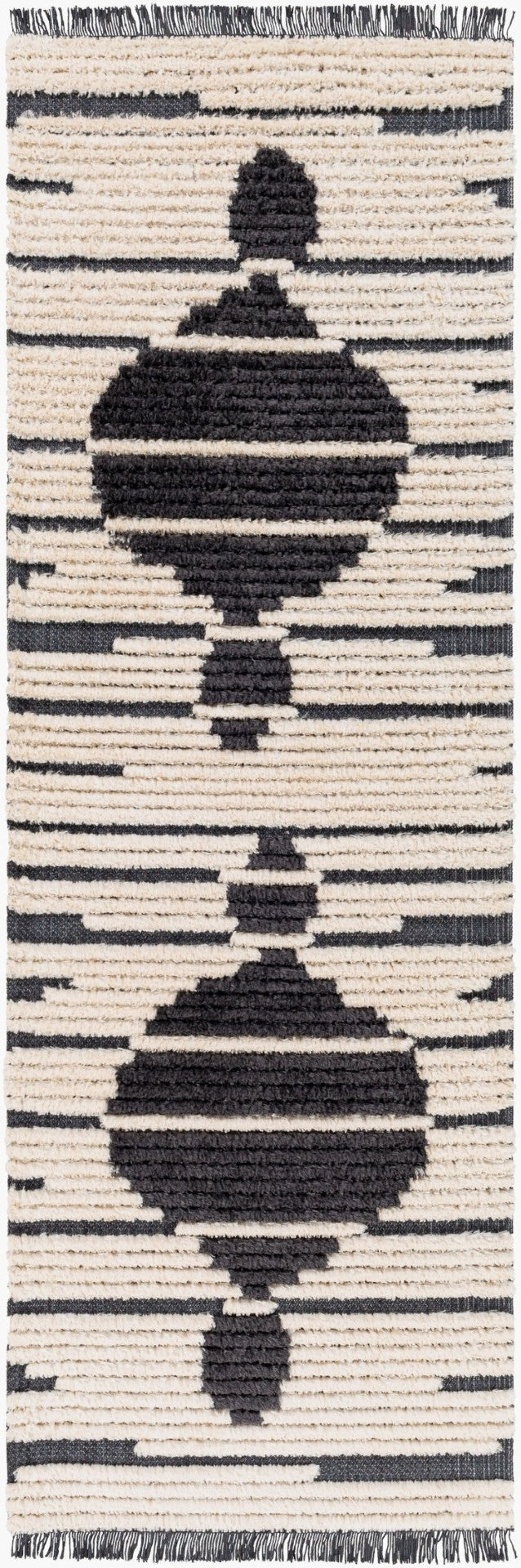 Livabliss Enzo Moroccan Geometric High Pile Runner Rug with Fringe Turkish Polyester Hallway ENZ2302-2773