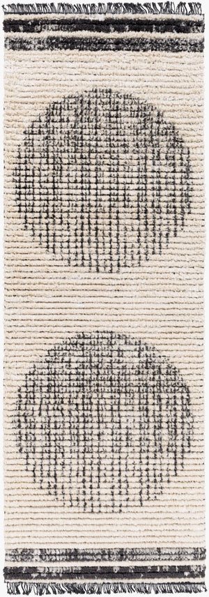 Livabliss Enzo Geometric High Pile Polyester Runner Rug for Hallways Entryways and Bedside Areas Black, Cream 2'7" x 7'3" ENZ2304-2773