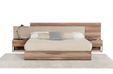 VIG Furniture Nova Domus Matteo Italian Modern Walnut & Fabric Bed + 2 Nightstands + Dresser Set VGACMATTEO-BEDNSD-SET