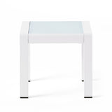 Christopher Knight Home® - Noble House - Cape Coral Outdoor Aluminum Side Table with Glass Top