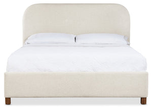 Hooker Furniture Commerce Bridget Queen Upholstered Bed With Padded Headboard, Dark Wood Feet, Modern Casual Comfort And Style 90.00 L x 82.25W x 58.00H 7228-90866-001-05