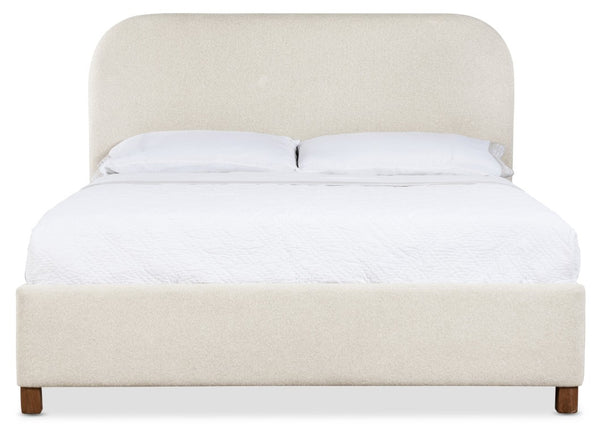 Hooker Furniture Commerce Bridget Queen Upholstered Bed With Padded Headboard, Dark Wood Feet, Modern Casual Comfort And Style 90.00 L x 82.25W x 58.00H 7228-90866-001-05