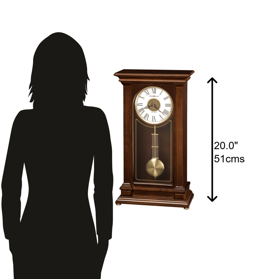 Hekman Furniture 635169 Stafford Mantel Clock - Elegant Cherry Bordeaux Finish, Dual-chime & Vintage Roman Numerals Cherry Bordeaux Stafford Mantel Clock 635169