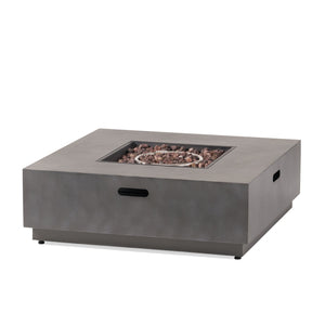 English Elm Square Iron Propane Fire Pit 50000 Btu Powder Coated Outdoor Patio Gathering 62838.00CONRT-50K_67760.00CONR