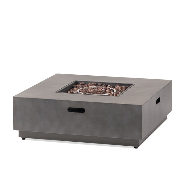 English Elm Square Iron Propane Fire Pit 50000 Btu Powder Coated Outdoor Patio Gathering 62838.00CONRT-50K_67760.00CONR