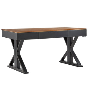 Homelegance By Top-Line Jerrin Adjustable Height X-Base Standing Desk Black Veneer