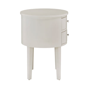 Homelegance By Top-Line Tallon 2-Drawer Oval Wood Accent Table White Wood