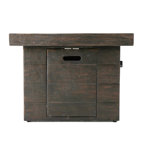 English Elm Anchorage Square Mgo Wood Burning Fire Pit Outdoor Patio Heat 40000 Btu Grey 57551.00BRN-40K