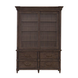 Revival Row Sliding Door Display Cabinet with Storage Drawers