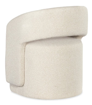 Hooker Furniture Commerce Barrel-Style Upholstered Dining Chair In Matera Pearl Fabric — Plush, Open-Back Beige Comfort For Modern Tables 7228-75022-05