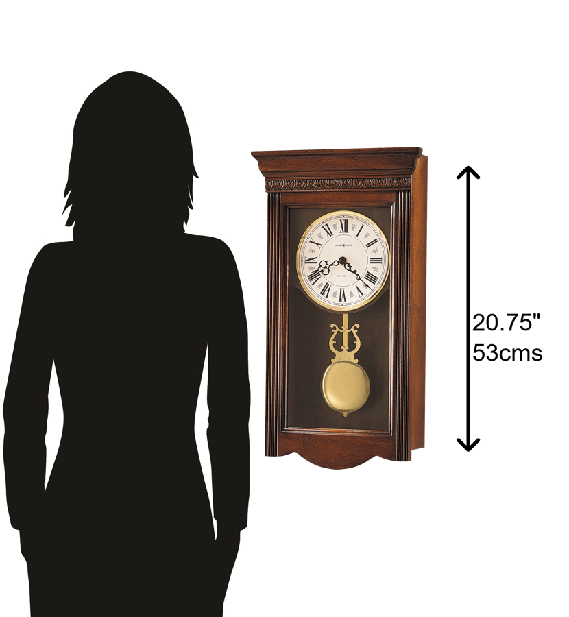 Hekman Furniture 620154 Eastmont Wall Clock - Elegant Antique Design With Chimes, Pendulum & Unique Windsor Cherry Finish Windsor Cherry Eastmont Wall Clock 620154