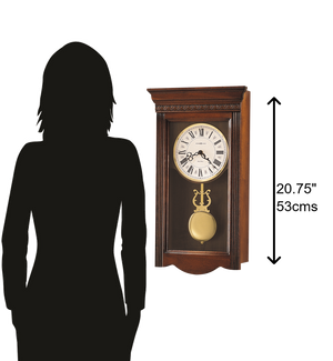 Hekman Furniture 620154 Eastmont Wall Clock - Elegant Antique Design With Chimes, Pendulum & Unique Windsor Cherry Finish Windsor Cherry Eastmont Wall Clock 620154