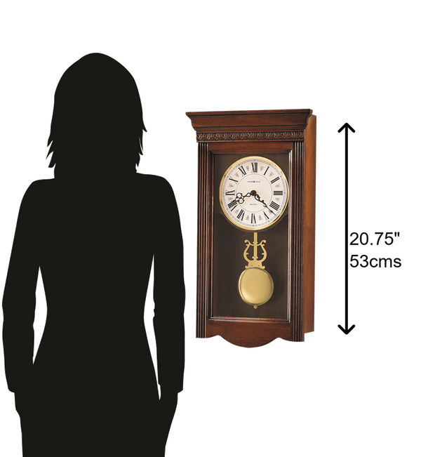 Hekman Furniture 620154 Eastmont Wall Clock - Elegant Antique Design With Chimes, Pendulum & Unique Windsor Cherry Finish Windsor Cherry Eastmont Wall Clock 620154