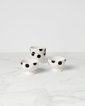 Lenox Kate Spade On The Dot Assorted Footed Dessert Bowls, Set of 4 White, WHITE STONEWARE 895201