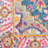 Nourison Passion PSN20 Machine Made Power-loomed Floral Border Indoor Only Bohemian  Rug Teal Multicolor, Teal Multicolor 100% Polypropylene 99446486387