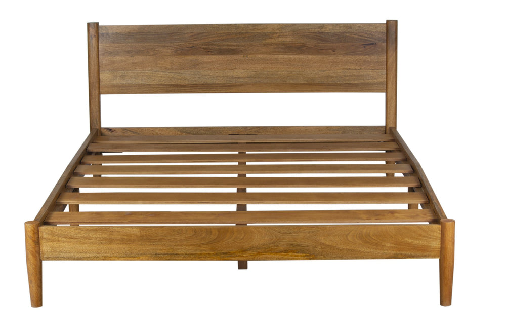 Porter Designs Porter Sunset Solid Mango Wood Queen Bed - Mid-century Elegance With Durable Design & Easy Assembly Brown Wood 04-108-14-8623