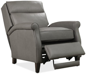 Hooker Furniture Randall Power Recliner In Billows Caramel Leather With Usb, Pop-Up Headrest, Bustle Back Comfort Grey RC820-PH-091