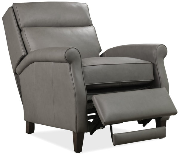 Hooker Furniture Randall Power Recliner In Billows Caramel Leather With Usb, Pop-Up Headrest, Bustle Back Comfort Grey RC820-PH-091