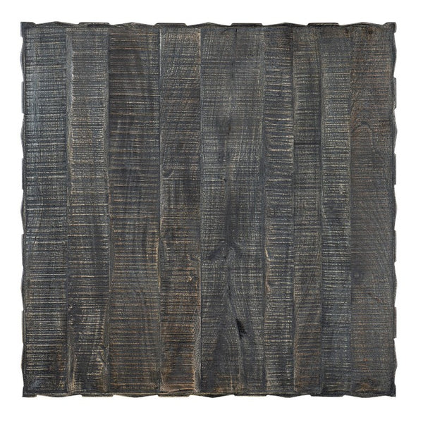 Hooker Furniture Commerce Chiseling Cocktail Table — Sculptural Mango Wood Square Table, Chiseled Carved Black Finish, Durable Elegance 7228-80151-99