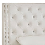 Vaughn Faux Leather Crystal Tufted Headboard