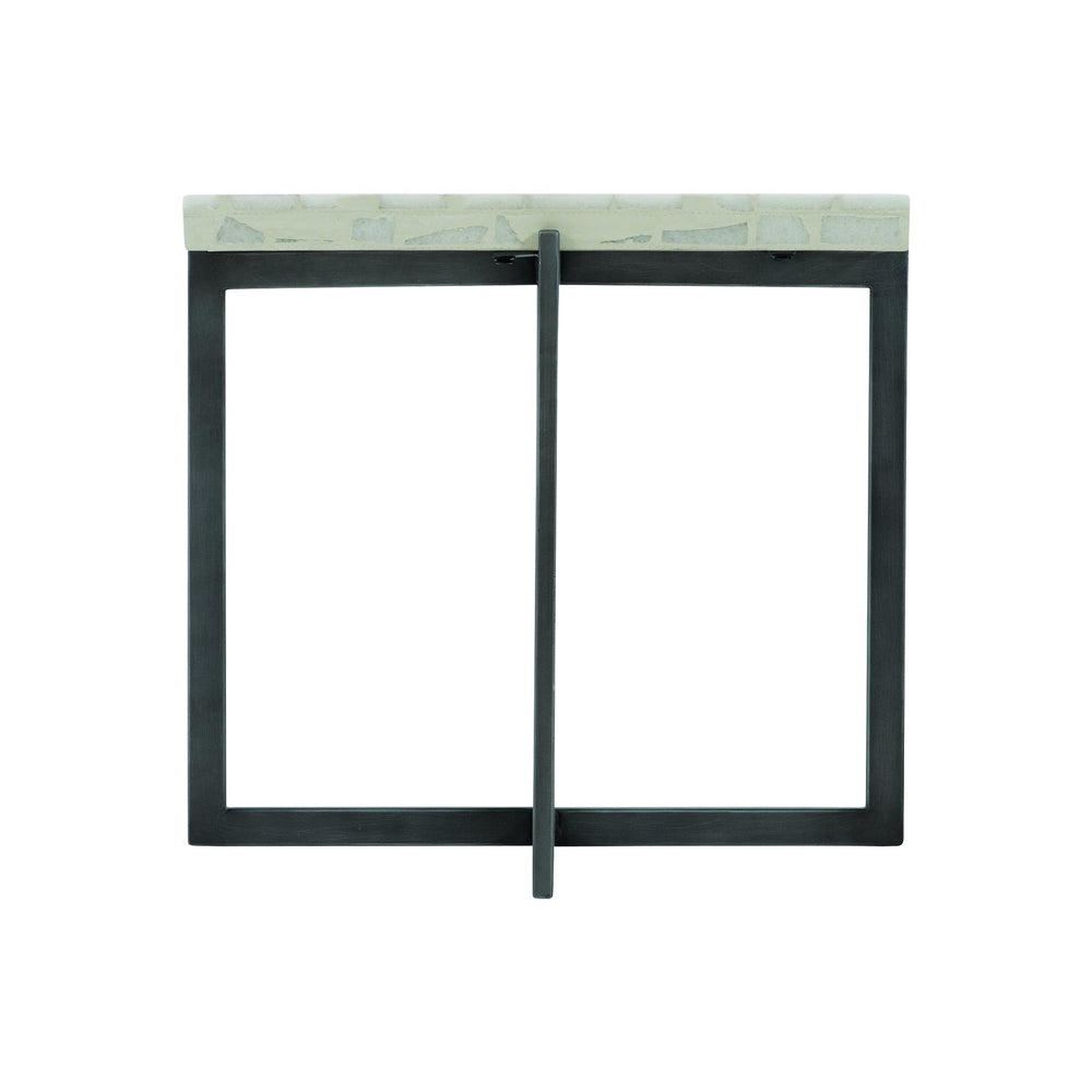 Bernhardt Bernhardt Stillwater Outdoor Cocktail Table With Terrazzo Stone Top & Powder-Coated Stainless Base Flint Gray / Terrazzo 22.25"W x 22.25"D x 19.5"H X01009