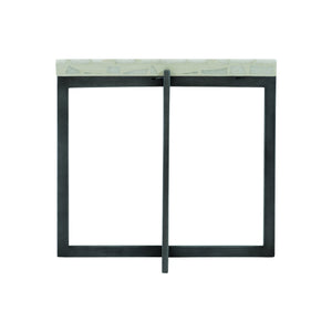 Bernhardt Bernhardt Stillwater Outdoor Cocktail Table With Terrazzo Stone Top & Powder-Coated Stainless Base Flint Gray / Terrazzo 22.25"W x 22.25"D x 19.5"H X01009