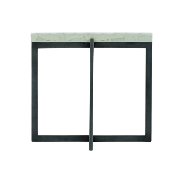 Bernhardt Bernhardt Stillwater Outdoor Cocktail Table With Terrazzo Stone Top & Powder-Coated Stainless Base Flint Gray / Terrazzo 22.25"W x 22.25"D x 19.5"H X01009