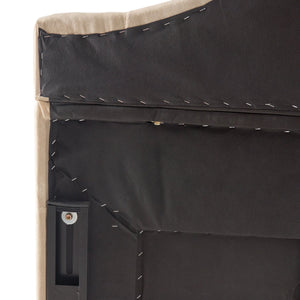 English Elm Christopher Knight Home® - Tufted Cloud-Shaped Upholstered Headboard Queen with Button Detail, Tall Solid Wood Frame & Metal Legs Beige 59024.00BEI