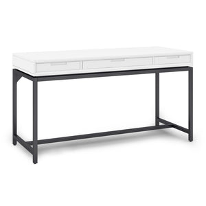 English Elm Banting Mid Century Desk - Stylish White Workspace With Storage, Modern Industrial Design & Durability B136P158460