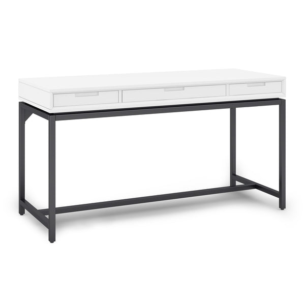 English Elm Banting Mid Century Desk - Stylish White Workspace With Storage, Modern Industrial Design & Durability B136P158460