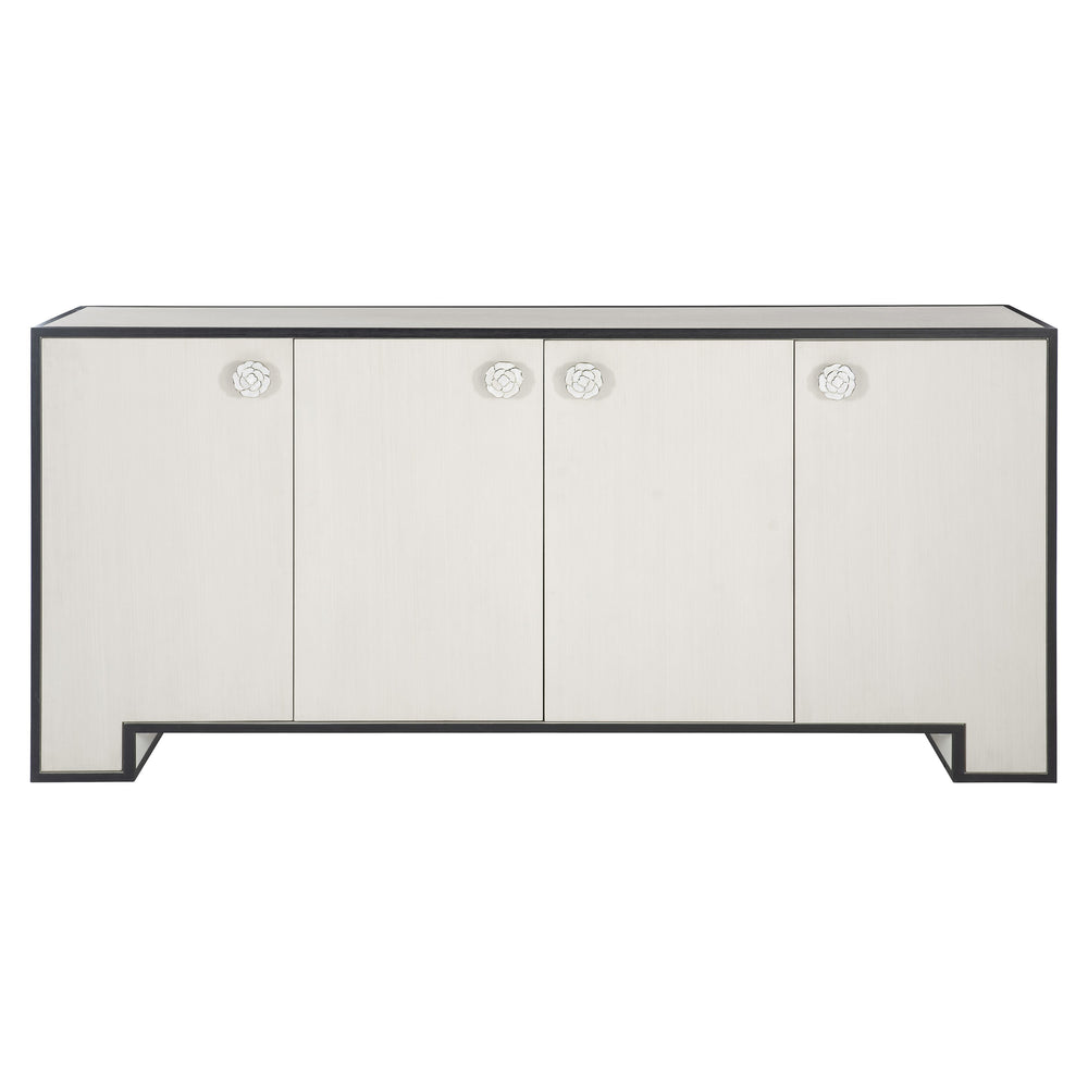 Bernhardt Bernhardt Silhouette Buffet With Two-Tone Eggshell & Onyx, Camellia Inlay Hardware, Soft-Close Doors 307134