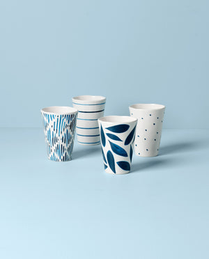 Lenox Blue Bay Melamine Assorted Tumblers, Set of 4 Multi, WHITE MELAMINE 895240