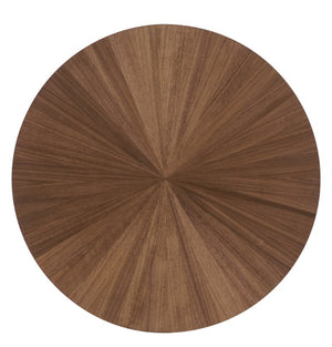 Hooker Furniture Eleana Mid-Century Round Nightstand With Starburst Veneer Top, Touch-Latch Doors, Light Caramel Finish 7252-90215-85