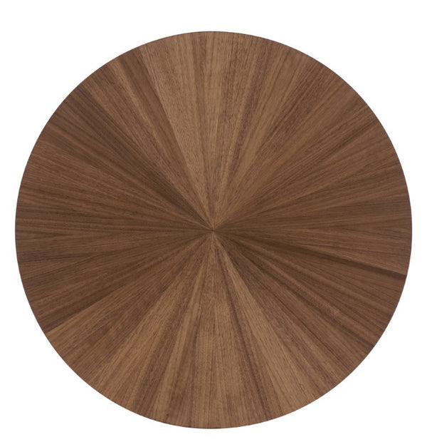 Hooker Furniture Eleana Mid-Century Round Nightstand With Starburst Veneer Top, Touch-Latch Doors, Light Caramel Finish 7252-90215-85