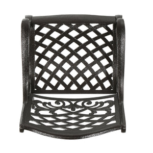 English Elm Phoenix Cast Aluminum Outdoor Dining Arm Chairs Ornate Lattice Scroll Garden Set Bronze 54589.00BZE