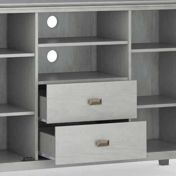 English Elm Artisan Tall Tv Media Stand In Fog Grey - Stylish Storage Solution For Modern Living Rooms & Tvs Up To 60" B136P158408