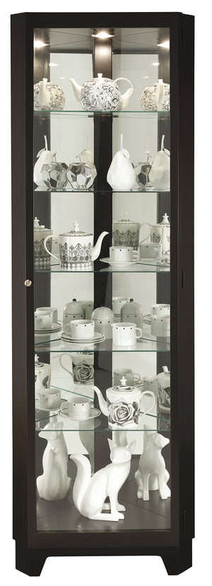 Hekman Furniture 680631 Melissa Iv Curio Cabinet - Elegant Corner Design With Interior Lighting & Adjustable Shelves Black Satin Melissa Iv Corner Curio Cabinet 680631