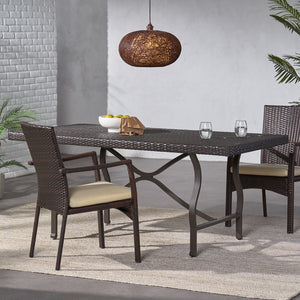 Christopher Knight Home® - Noble House - Costa Mesa Outdoor Multibrown Wicker Dining Table