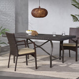 Christopher Knight Home® - Noble House - Costa Mesa Outdoor Multibrown Wicker Dining Table