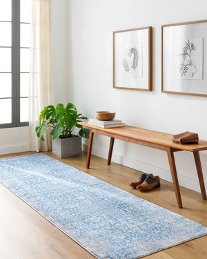 Livabliss Ephesians Traditional Turkish Fringe Rug Polyester Pile Entryway Hallway Accent Blue, Saffron 2' x 2'11" EPC2300-23