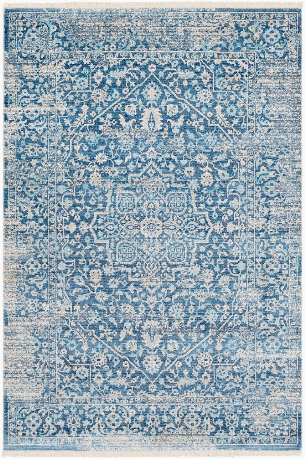 Livabliss Ephesians Traditional Turkish Fringe Rug Polyester Pile Entryway Hallway Accent Blue, Saffron 2' x 2'11" EPC2300-23