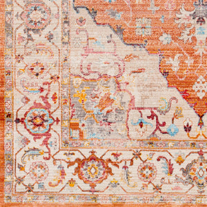 Livabliss Ephesians Turkish Machine Woven Polyester Area Rug with Fringe for Hallways Burnt Orange, L 2'7" x 4'11" EPC2304-275