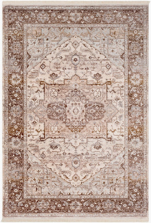 Livabliss Ephesians Traditional Runner Rug with Fringe Polyester Hallway Entryway Heritage Design Dark Brown, Oli 3'11" x 5'3" EPC2313-31153